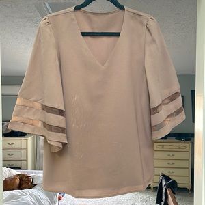 Brown Cut-out Blouse